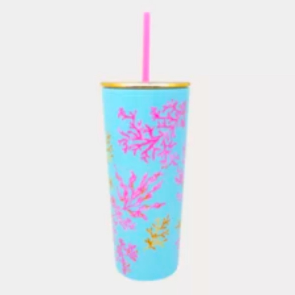 Lilly Pulitzer Multi-Color‎ Tumbler with Straw